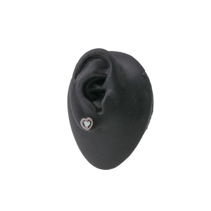 16g 5/16" Opal Heart Steel Barbell — Detached End Ball