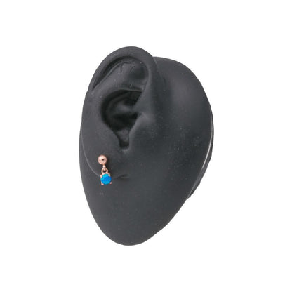 16g 5/16” Rose Gold-Plated Straight Barbell with Opal Dangle — All Color Options