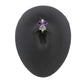 14g 3/8" Purple Jeweled Dual Heart Bow Steel Clicker — Open Clicker Mechanism