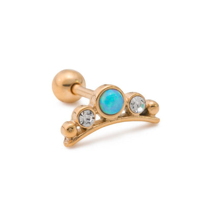 PVD Gold Tiara Straight Barbell