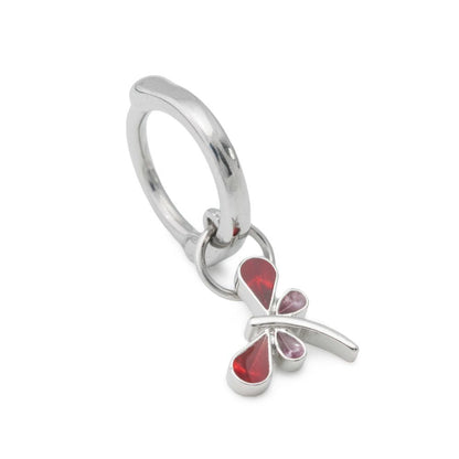 14g 3/8” Fiery Dragonfly Steel Clicker — Price Per 1 - Monster Steel