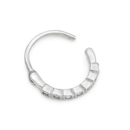 18g 3/8” Antique Crystal Band Rhodium Plated Clicker