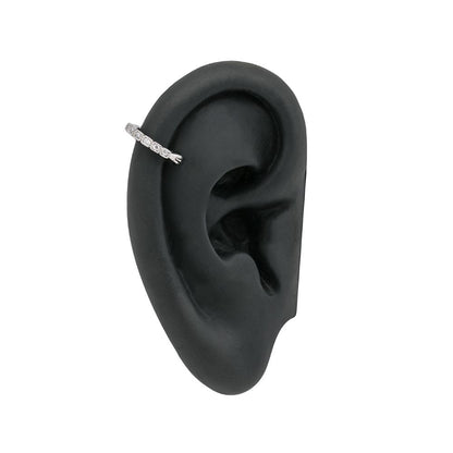 18g 3/8” Antique Crystal Band Rhodium Plated Clicker — Open Clicker Mechanisms