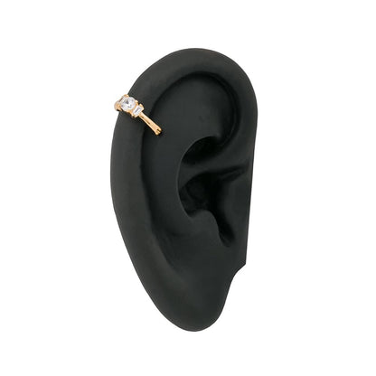 18g 3/8” Flanked Crystal Gold Plated Clicker — Clicker Mechanism