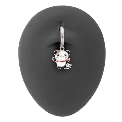 14g 3/8” Panda Friends Clicker Ring — Hinged Closure