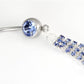 14g 7/16" Multi-Jewel Dangle on a Single Jewel Belly Button Ring