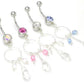 Jewel with Fashionable Teardrop Dangle Belly Button Ring Colors