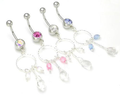 Jewel with Fashionable Teardrop Dangle Belly Button Ring Colors