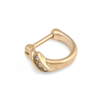 16g PVD Gold Crystal Swirl Clicker Ring — Price Per 1 - Monster Steel