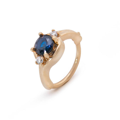 18g 3/8” Gold Plated Sapphire Regality Clicker Ring - Monster Steel
