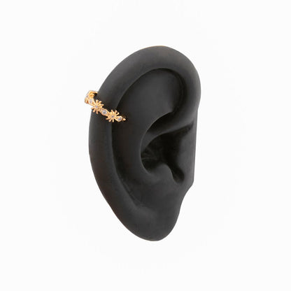 16g 3/8” Crystal Starshine PVD Gold Clicker on Silicone Navel Body Bit