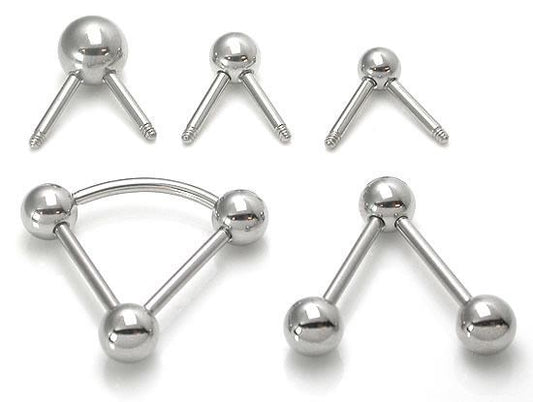 14g Multiple Tap Ball 45Âº  Ends - 5mm 6mm or 8mm Balls - Price Per 1 Ball - Monster Steel