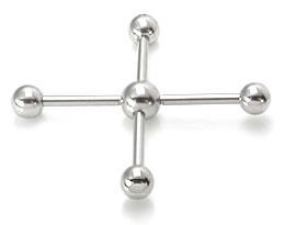 14g Multiple Tap Ball 4 Tapped Ends - 5mm 6mm or 8mm Balls - Price Per 1 Ball - Monster Steel