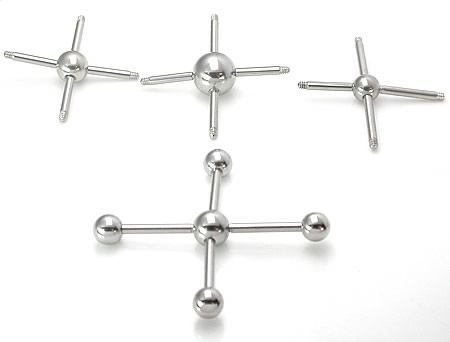 14g Multiple Tap Ball 4 Tapped Ends - 5mm 6mm or 8mm Balls - Price Per 1 Ball - Monster Steel