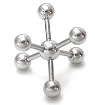 14g Multiple Tap Ball 6 Tapped Ends - 5mm 6mm or 8mm Balls - Price Per 1 Ball - Monster Steel