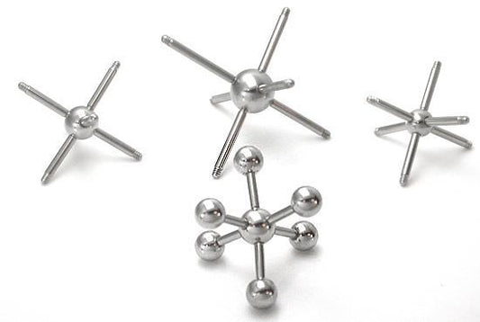 14g Multiple Tap Ball 6 Tapped Ends - 5mm 6mm or 8mm Balls - Price Per 1 Ball - Monster Steel