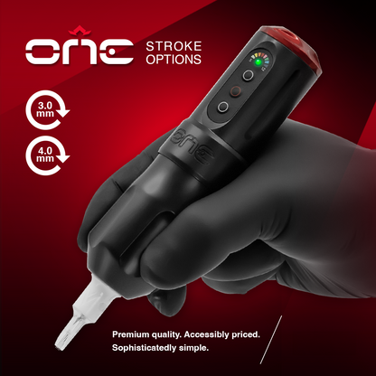 FK Irons One Tattoo Machine with Drop in Battery — 3.0mm or 4.0mm — Pick Color - Monster Steel