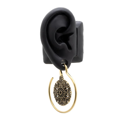 10g Mandala Brass Hanger Earrings