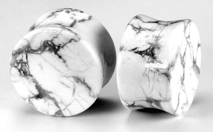 White Pine Howlite Stone Plug — Price Per 1 - Monster Steel