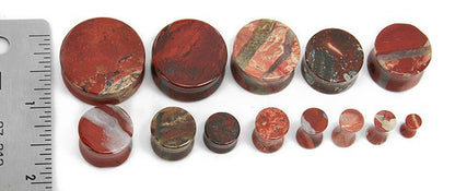 Double Flare JASPER STONE Plug - 8g - 1" - Price Per 1 - Monster Steel