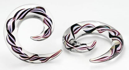 8g - 5/8" Pyrex Glass RIBBON SPIRAL - Price Per 1 - Monster Steel