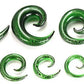 8g - 5/8" Pyrex Glass GREEN Glitter SPIRAL - Price Per 1