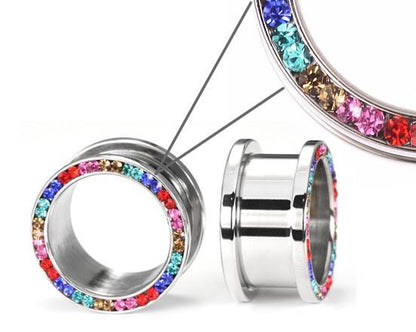 DE COLORES Threaded Tunnel  High Polish Steel Ear Jewelry 4mm - 1" - Price Per 1 - Monster Steel