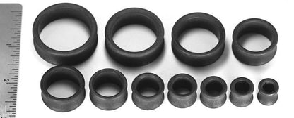 NYLON Charcoal Double Flare Tunnels from 0g up to 2-7/8" - Price Per 1 - Monster Steel