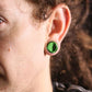 FLAT PLUGS Green Glass - Ear Gauge Jewelry - Price Per 1