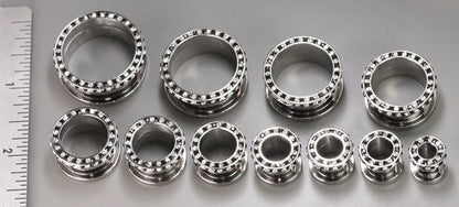 INTERNAL THREADING Black Clear Alternate Stone Setting on Side & Top Rim - 8mm - 26mm - Price Per 1 - Monster Steel