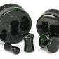 10-1" Green Goldstone Glass Double Flare Plugs