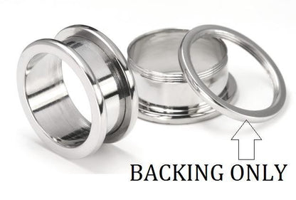 BACKING ONLY For Threaded Tunnels 10g to 1" - Price Per 1 - Monster Steel
