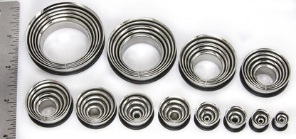 MULTI TUNNEL Stainless Steel Single Flare Earlets 8mm up to 50mm - Price Per 1 - Monster Steel