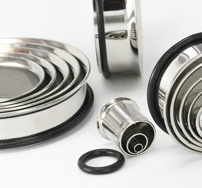 MULTI TUNNEL Stainless Steel Single Flare Earlets 8mm up to 50mm - Price Per 1 - Monster Steel