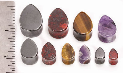 Amethyst Stone Tear Drop Plug — Price Per 1 - Monster Steel