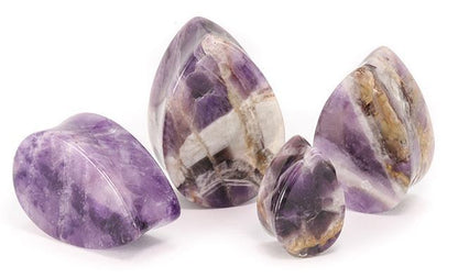 Amethyst Stone Tear Drop Plug — Price Per 1 - Monster Steel