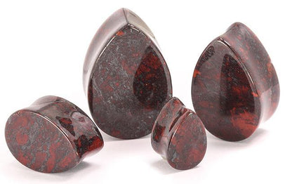 Jasper Tear Drop Stone Plug — Price Per 1 - Monster Steel