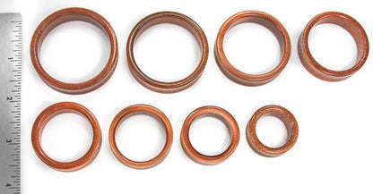 25mm - 50mm Red Goldstone Glass Double Flare Hollow Plugs