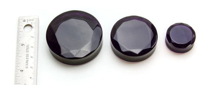 Double Faceted Purple Glass Plug - Price Per 1 - Monster Steel