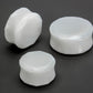 Double Faceted White Opalite Glass Plug - Price Per 1