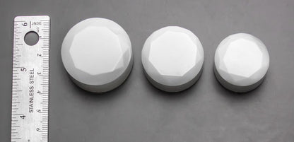 Double Faceted White Opalite Glass Plug - Price Per 1 - Monster Steel