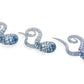 Curls and Loops Glass Hanger Style Blue/Clear Price Per 2