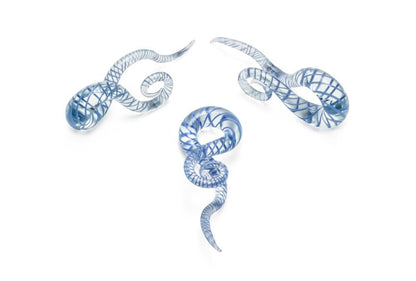 Curls and Loops Glass Hanger Style Blue/Clear Price Per 2 - Monster Steel