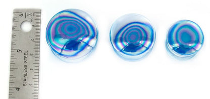 LT BLUE Pearl Front Glass Double Flare Plugs - Price Per 1 - Monster Steel