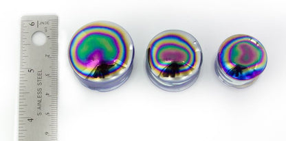 OIL SLICK Front Glass Double Flare Plugs - Price Per 1 - Monster Steel