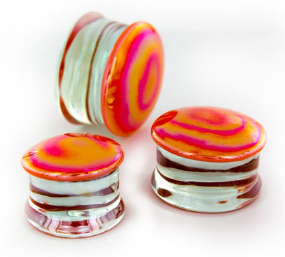 CREAMSICLE Front Glass Double Flare Plugs - Price Per 1 - Monster Steel