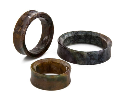 Carnelian Red Agate Stone Double Flare Tunnel - Price Per 1 - Monster Steel