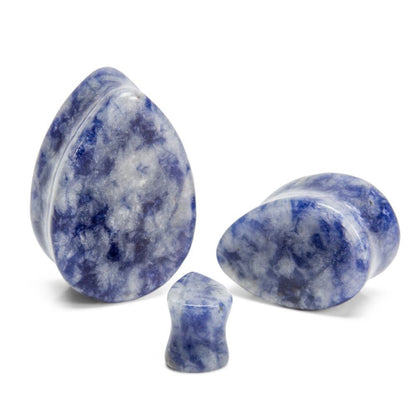 Blue Sodalite Tear Drop Plug - Price Per 1 - Monster Steel