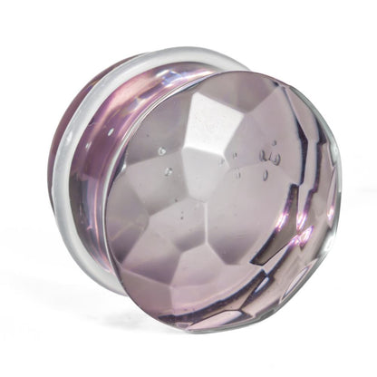 Purple Faceted Single Flare Glass Plug