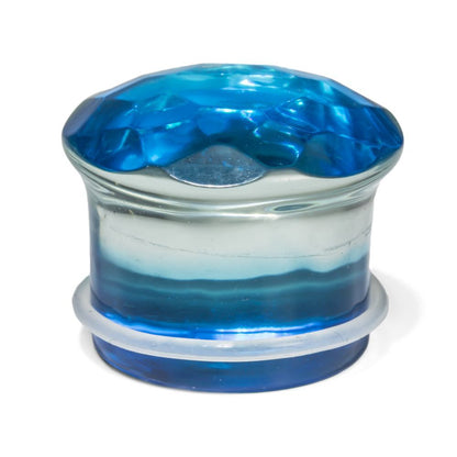 Blue Faceted Single Flare Glass Plug - Price Per 1 - Monster Steel